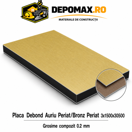 Placa BOND auriu periat/bronz periat 3mm, 1500x3050mm, aluminiu 0.2mm